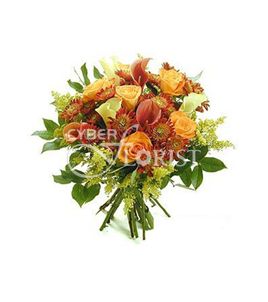 bouquet of calla lilies and roses
